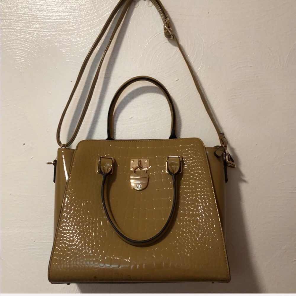Taupe Snakeskin Large Bag